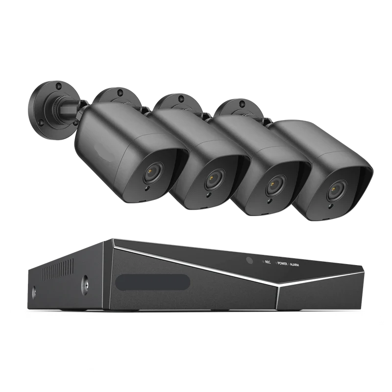 Beveiligingscamerasysteem - 4CH DVR - Openlucht- Bewakingscamera - Beveiligingscamera - IP66 Waterdichte - 2MP IR Buitenbeveiligingscameras - 1080P TVI CCTV Surveillance Kit - 4TB HDD - 4 Stuks - Zwart