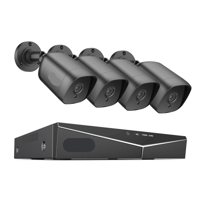 Beveiligingscamerasysteem - 4CH DVR - Openlucht- Bewakingscamera - Beveiligingscamera - IP66 Waterdichte - 2MP IR Buitenbeveiligingscameras - 1080P TVI CCTV Surveillance Kit - Zonder HDD - 4 Stuks - Zwart