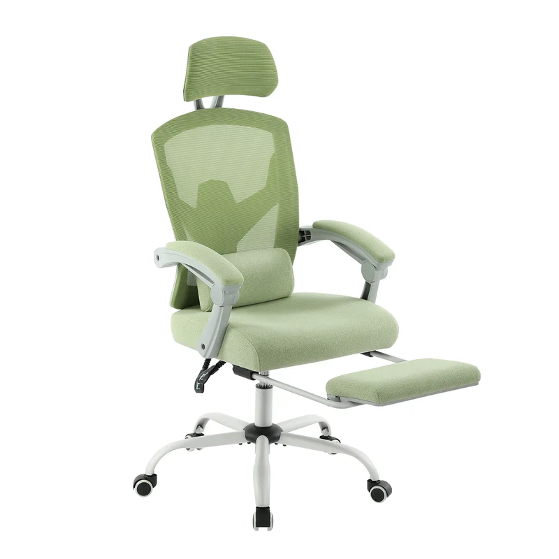 Ergonomische Bureaustoel - Stoelen - Gaming Stoel - Wipfunctie - Draaistoel - Verstelbare Hoofdsteun - Lendensteun - 125kg Draagkracht - Lichtgroen