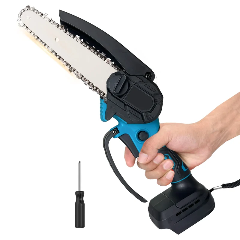 Mini Kettingzaag - Kettingzaag - Snoeizaag - Takkenzaag - Handzaag - Draadloze - 6 Inch - 450W - 3300RPM - 18V - Draagbaar en Veilig -Zonder Accu