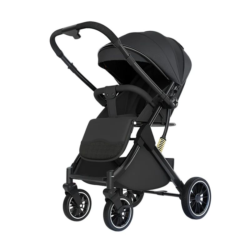 Kinderwagen - Babywagen - Wandelwagen - Opvouwbaar - Lichtgewicht Reisbuggy - Hoog Landscape Ontwerp - Schokabsorberende Kinderwagen - Zwart