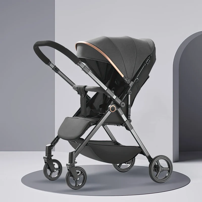 Kinderwagen – Wandelwagen - Babywagen – Inklapbaar - Compacte Baby Kinderwagen - Ultraleichte - Comfortabel - Veilig – Schokabsorptie - Grijs