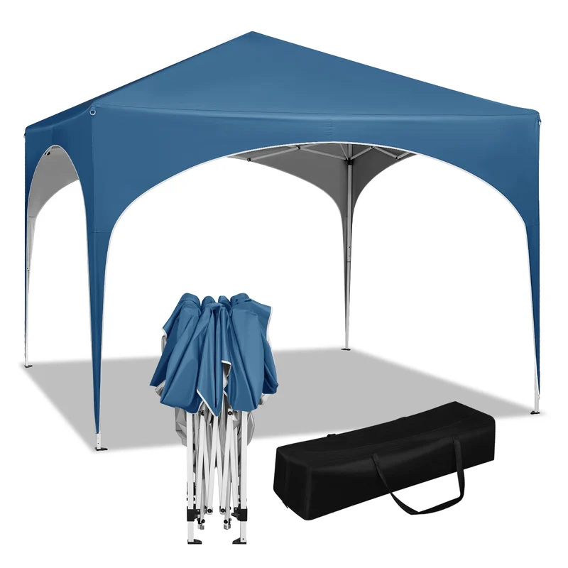 Partytent - Tent - Easy Up Partytent - Tuinpaviljoen - Pop-Up Party Tent - 3x3m - met Halfronde Dak voor Tuinfeesten, Markt en Buitenevenementen - Waterdichte - Inklapbare Luifel – Blauw