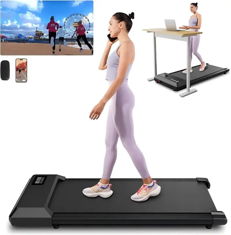 Loopband - Elektrisch - Walkingpad - Band - Joggen - Wandelen - Onder-bureau - Compact Fitnessapparaat - Cardio Training - 15.75 x 35.43 Inch - voor Thuis - Kantoor - Zwart