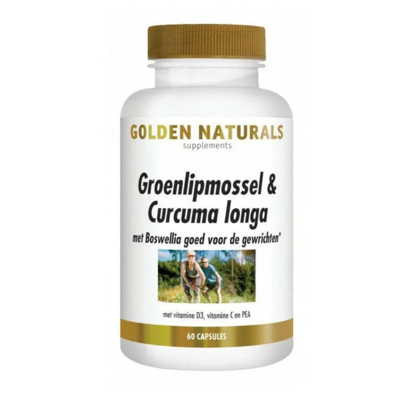 Golden Naturals Groenlipmossel en Curcuma Longa (60 & 180 capsules