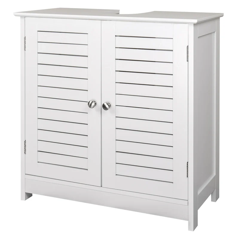 Wastafelonderkast - Badkamer - op Poten - Onderkast - Meubel - Praktische Opbergruimte - Onder de Wastafel - 60x30x60cm - Vrijstaand Toiletmeubel - Modern MDF-design - Wit
