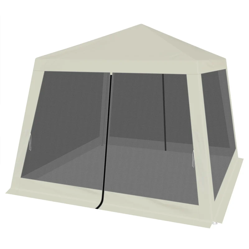 Tuinpaviljoen - met Muskietennet – Partytent - 3x3m - Kap - Waterdichte - Partytent - met Gaaswanden – Pergola voor Terras - Tuin of Feestjes Buiten - Beige