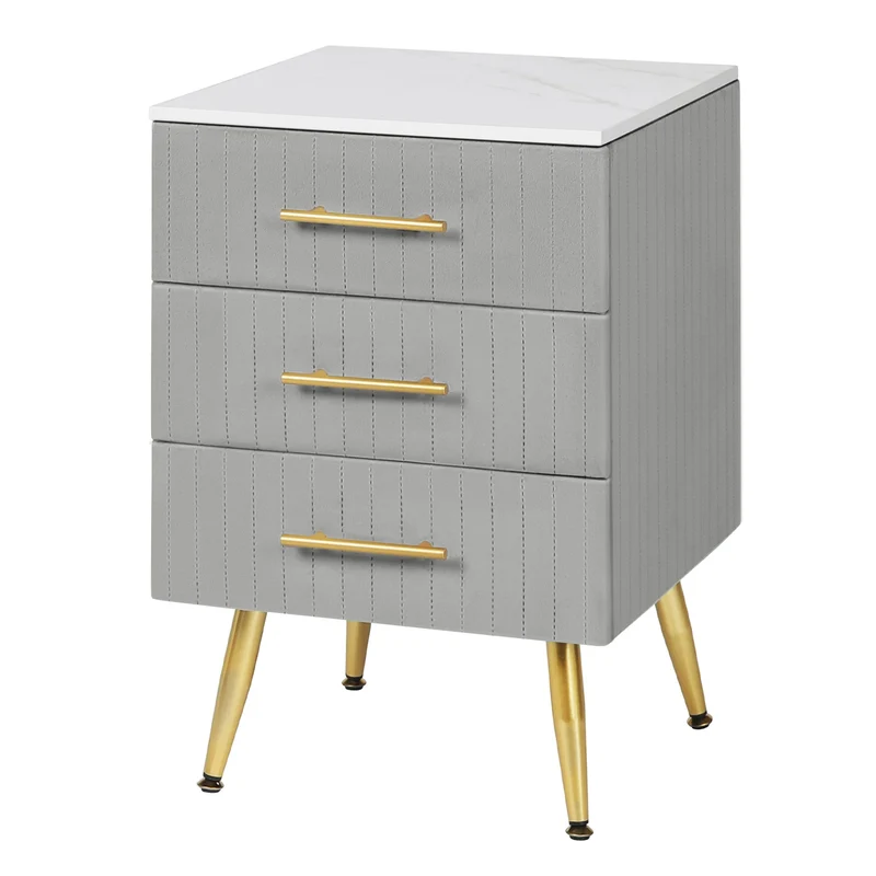 Ladekast - Commode - Opbergkast - met Verwijderbare Verschoontafel – 3 Lades - Moderne Nachtkastje - 40,5x62x41 cm – Slaapkamer Bijzetkast - Koffietafel - Grijs