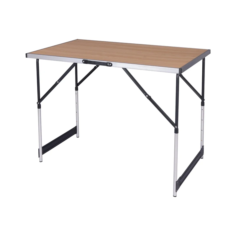 Inklapbare Tafel – Klap – Camping – Opvouwbare - Verstelbare Hoogte - Aluminium - Lichtgewicht - Buitentafel - BBQ - Tuin - Balkon - Picknick - Licht Eiken