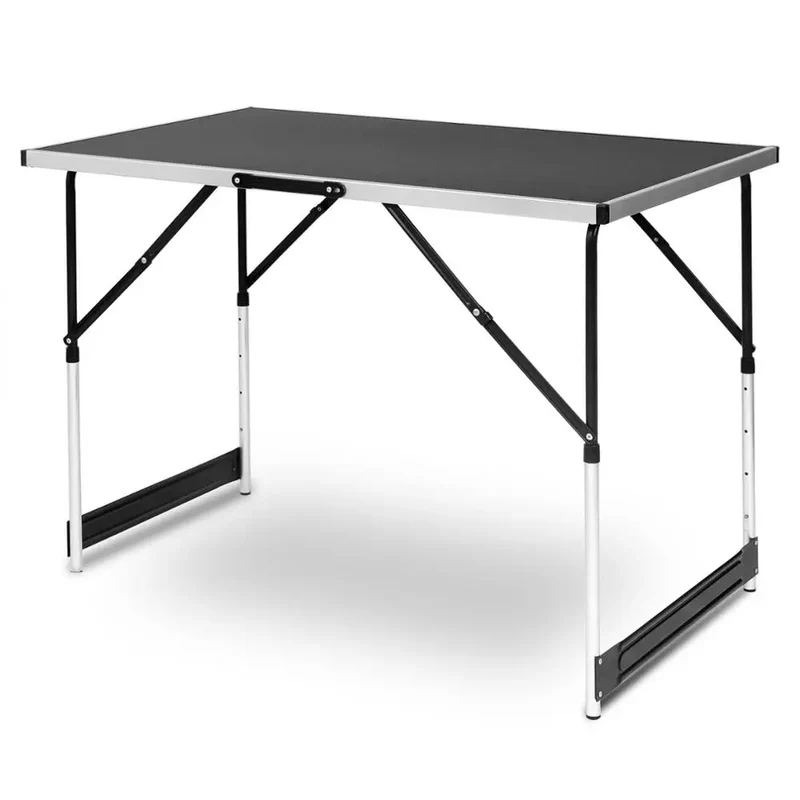 Inklapbare Tafel – Klap – Camping – Opvouwbare - Verstelbare Hoogte - Aluminium - Lichtgewicht - Buitentafel - BBQ - Tuin - Balkon - Picknick - Zwart