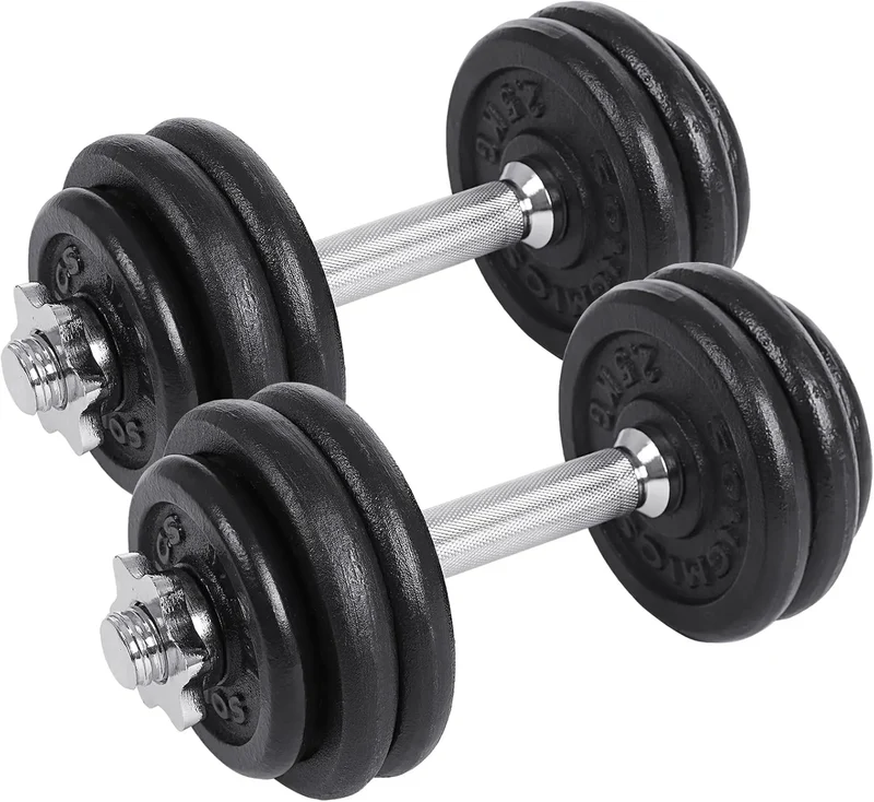 Halterset - Dumbells - 20/30/40kg - Verstelbare - Halterstang Met Gewichten – Voor Krachttraining - en Fitness - Duurzame Gewichtsplaten - Zwart