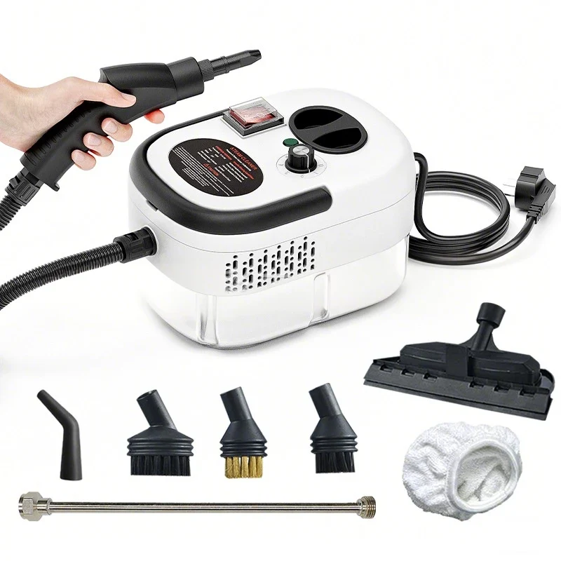 Handstoomreiniger – 2500W - Hoge Temperatuur Stoommachine – Voor Keuken - Airco - Auto – 105°C Stoom – Krachtige Reiniging – EU Stekker - Wit