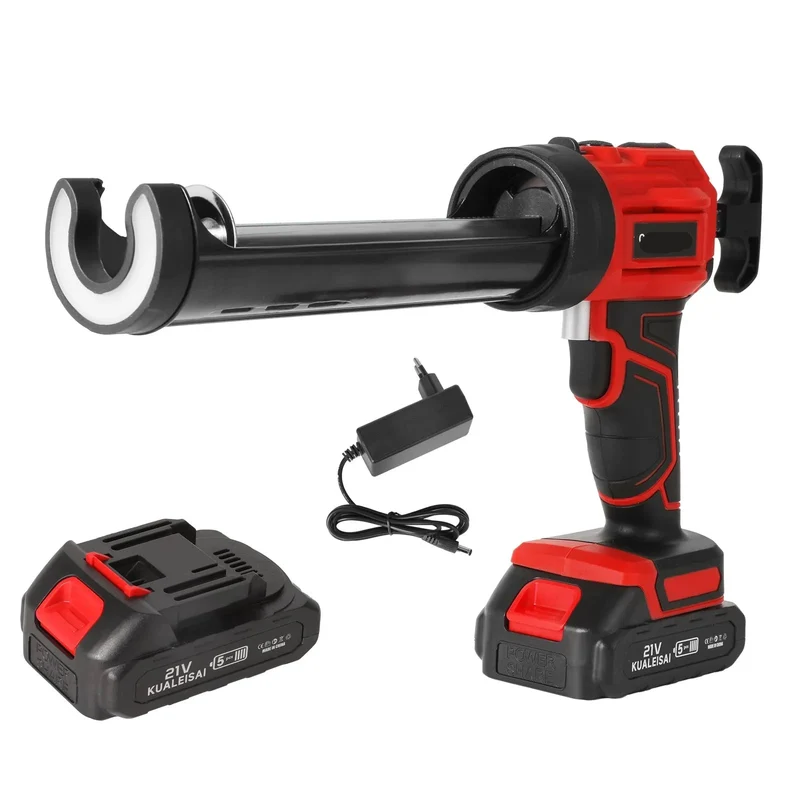 Elektrisch Kitpistool - Accu Kitspuit - Lijmpistool - 4 Snelheden - 18V - voor Deuren - Ramen - Meerdere Toepassingen - Langdurige Batterijduur - 1 Accu - Rood