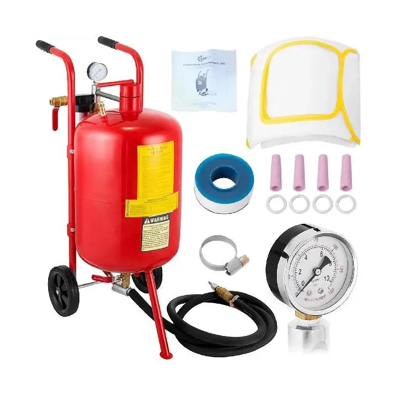Sandblaster - Sandblasting Blaster - Bead Garage Grit - Draagbare Luchtzandstraalmachine - 40L - Rood