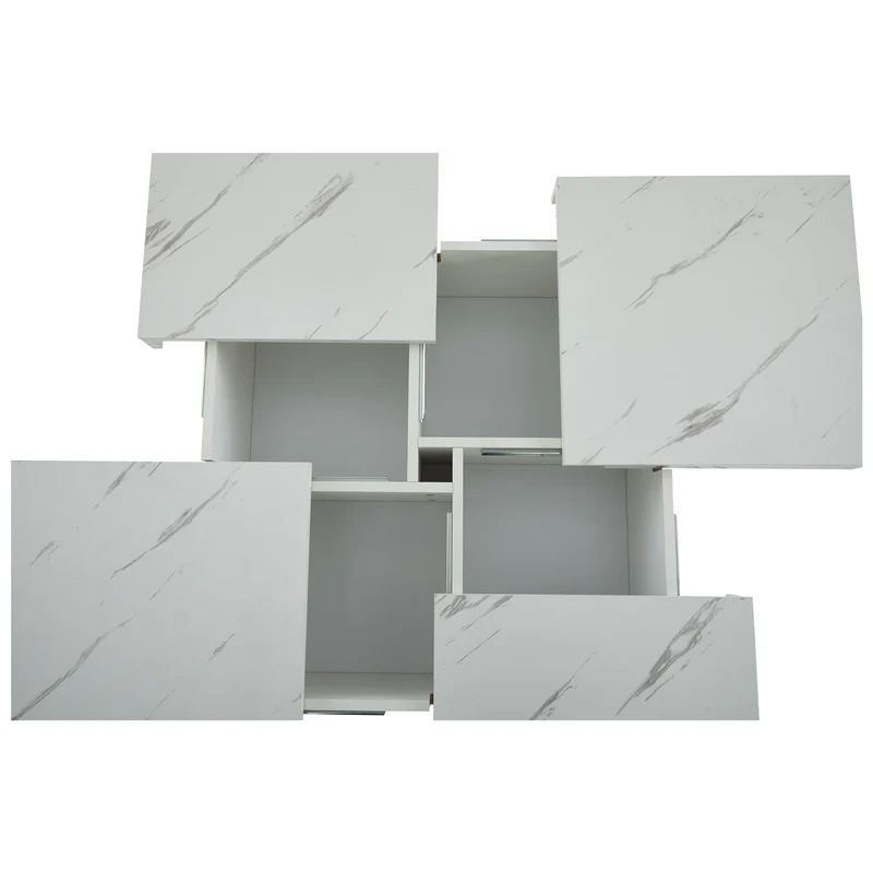Salontafels - Bijzettafel - Kleine Tafel - Tafel - Woonkamer - 90 cm x 90 cm x 25 cm - Wit