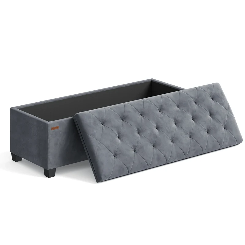 Bank - Zitbank - Slaapkamerbank - Slaapkamer - Opbergers - 38 cm x110 cm x 38 cm - Donkergrijs