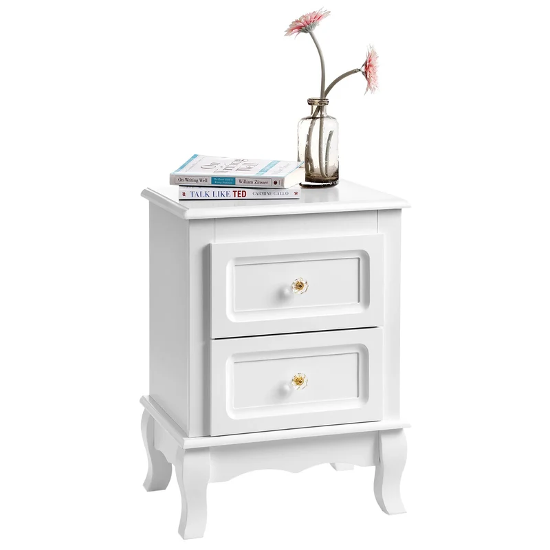 Nachtkastje - Kast - Slaapkamerdecoratie - Woonkamer - Organizer - 38,5 cm x 30,5 cm x 52,5 cm - Wit