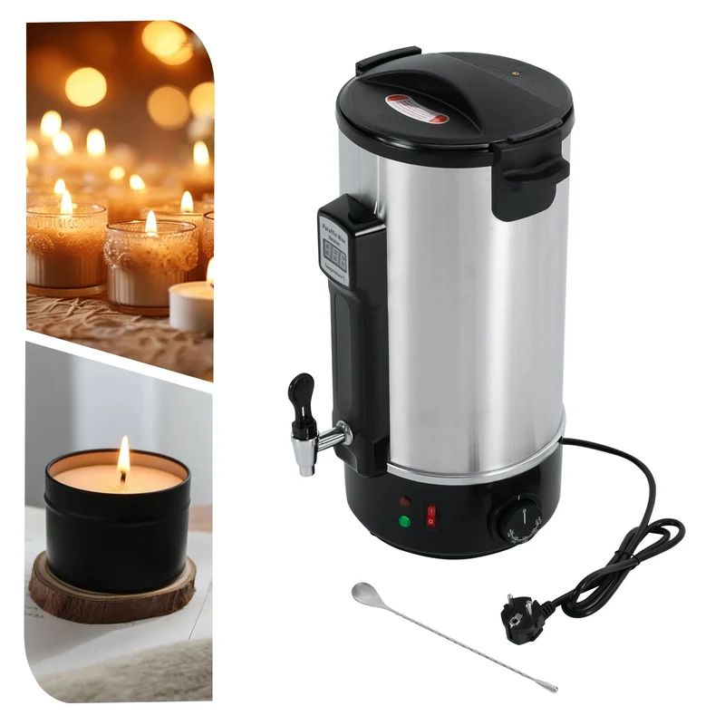 Wax Melter - Wassmeltpot - Kaarsen Smelten - Kaarsen maken - 12L - 1100W - 26x55.5x41.5cm - Zilver