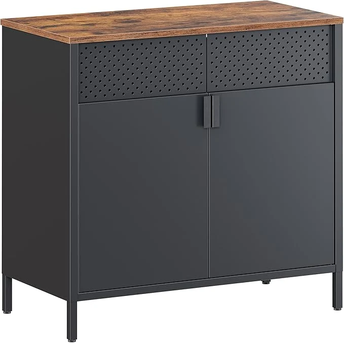 Kast - Dressoir - Archiefkast - Kantoorkast - Opbergruimte - 80 cm x 40 cm x 76 cm - Zwart