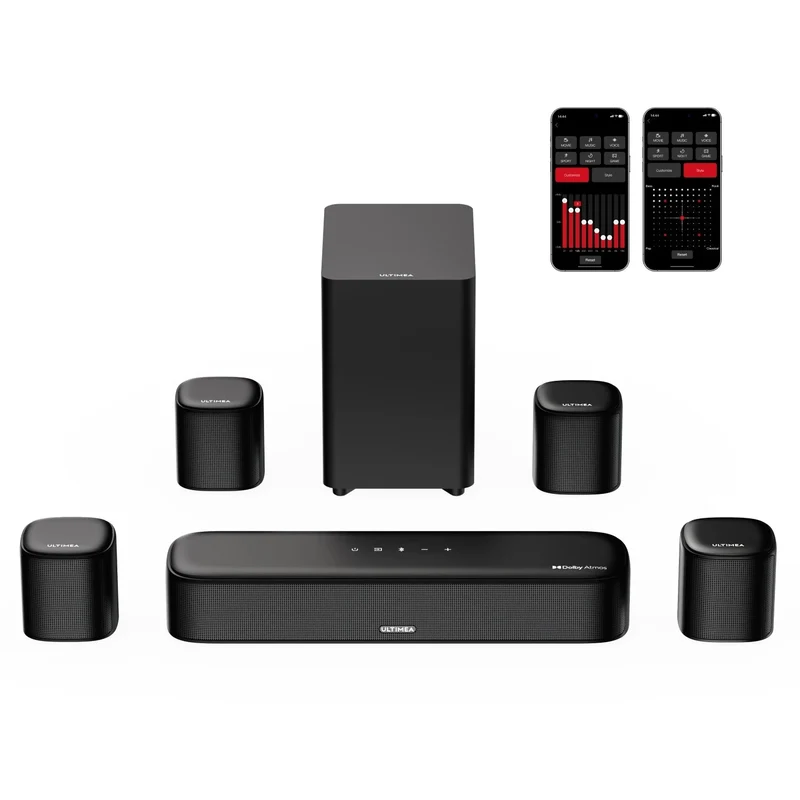 Soundbar - 7.1ch - Soundbar met Subwoofer - Soundbar voor TV - Smart App Control - 350W - Bluetooth TV Soundbar - Home Cinema Geluid - Zwart