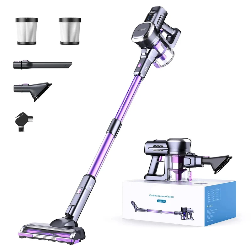 Steelstofzuiger - Draadloze - Vacuum Cleaner - Stofzuiger - LED Display - HEPA Filter - 6-in-1 – 25KPa - 235W - Voor Tapijt - Harde Vloeren - Huisdieren