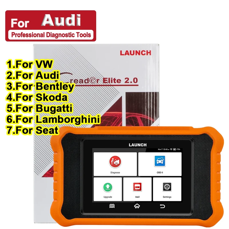 OBD Scanner - OBD2 - Auto Scanner - Auto uitlezen - Diagnose Apparatuur voor Auto's - Alle Diensten - Bi-Directioneel Diagnosetool - ECU Codering - Automatische Diagnose - Reset Functies - Voor Audi