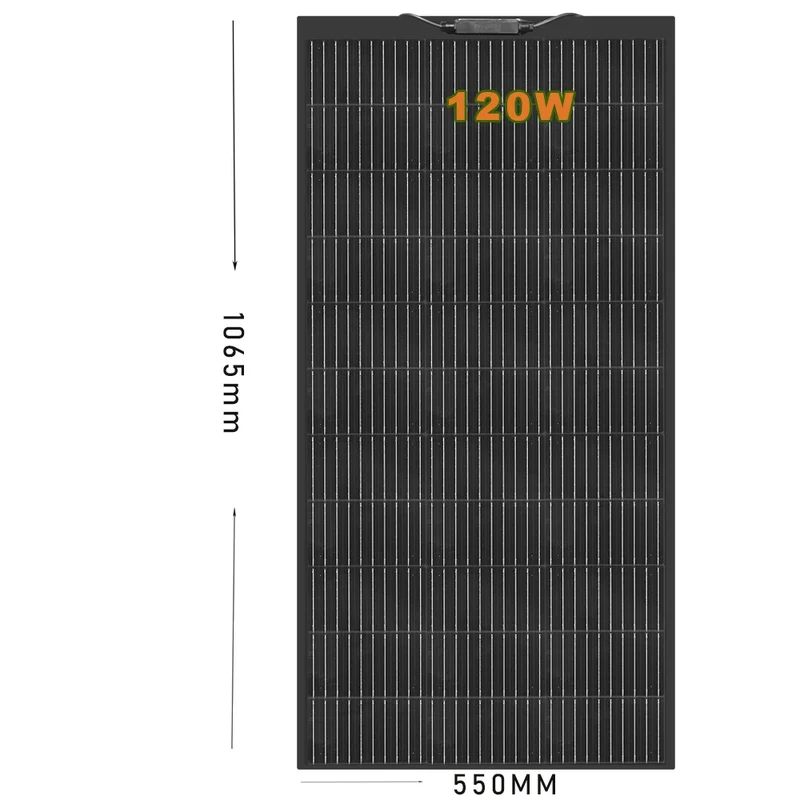 Zonnepaneel - Zonnepanelen - Monokristallijn - 120W - Flexibel - Voor Caravan - Camper - Boot of Thuisgebruik - 1 Stuk