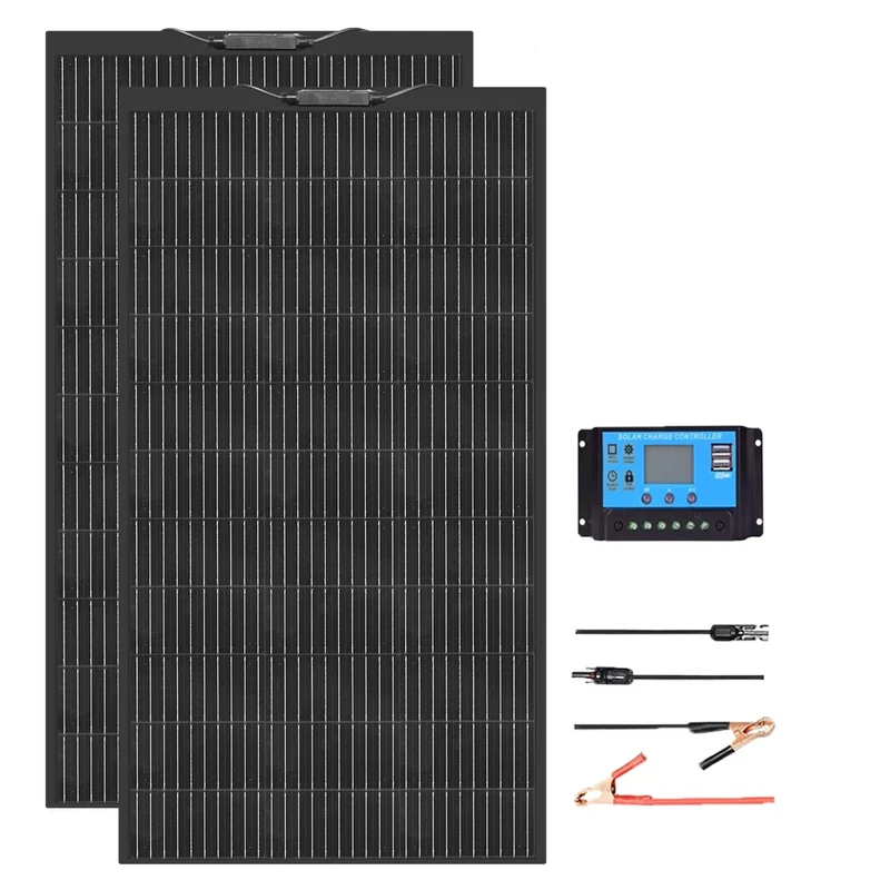 Zonnepaneel - Zonnepanelen - Monokristallijn - 120W - Flexibel - Voor Caravan - Camper - Boot of Thuisgebruik - 2 Stuks Kit