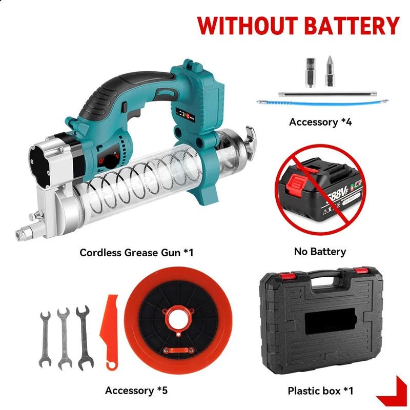 Elektrische Vetspuit - Vetpomp - Vetpistool - Voor Auto Onderhoud & Smering - Draadloos - 10000PSI - Hoge Druk 689 Bar - Zonder Accu