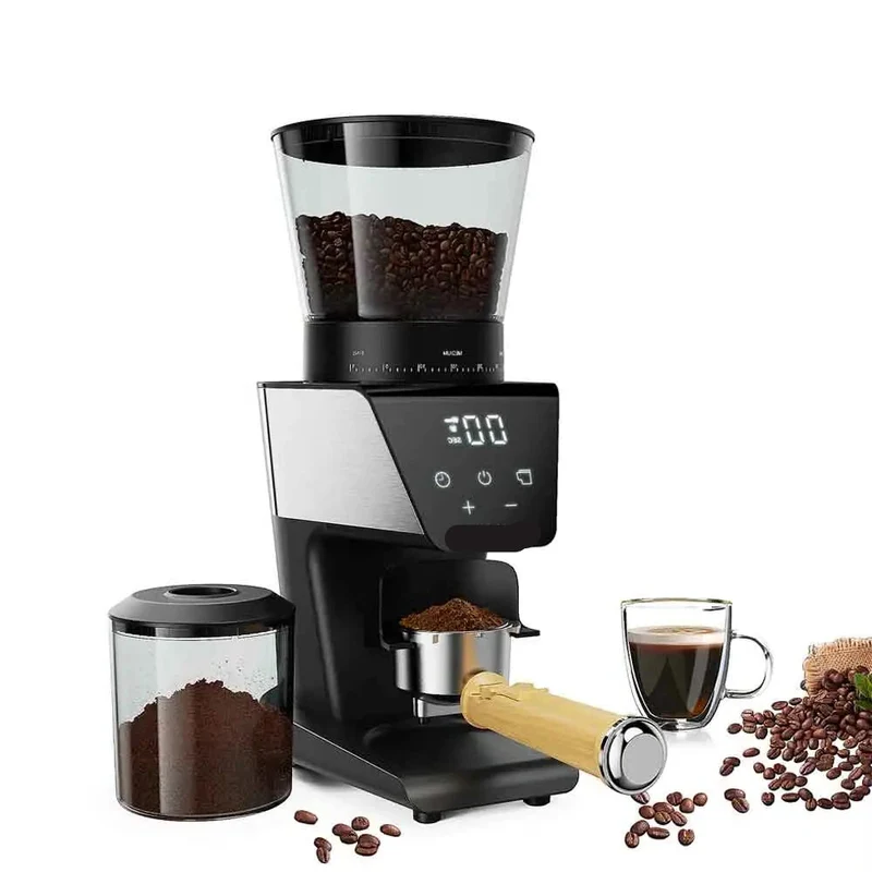 Elektrische Koffie Molen - Automatische Braammolen - Koffiebonen Maler - 30 Tandwiele - voor Espresso - Filterkoffie en French Press - 220V - 300g Bonenreservoir - LCD Timer