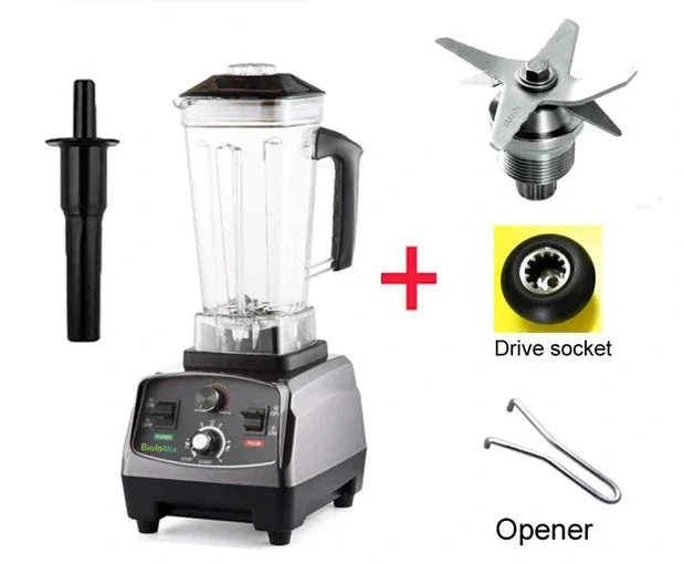 Blender - Smoothie Maker - Blender Smoothie - Foodprocessor - 2200W - 2L - BPA-vrije - Zes Mesbladen - Ice Crusher - met Extra 3 Delen