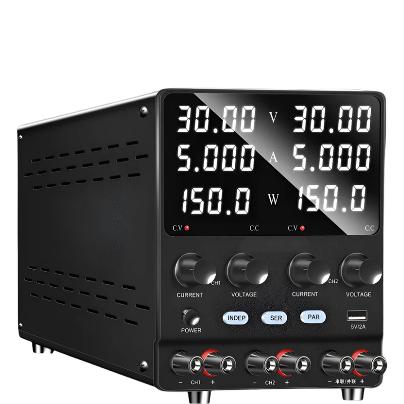 Labvoeding - Laboratorium Voeding - Power Supply - Powerbank - 30V 5A - 220V - Dual Output - Instelbare - Dubbele Uitgang – Reguleerbare DC Voeding voor Elektronica en Testomgevingen