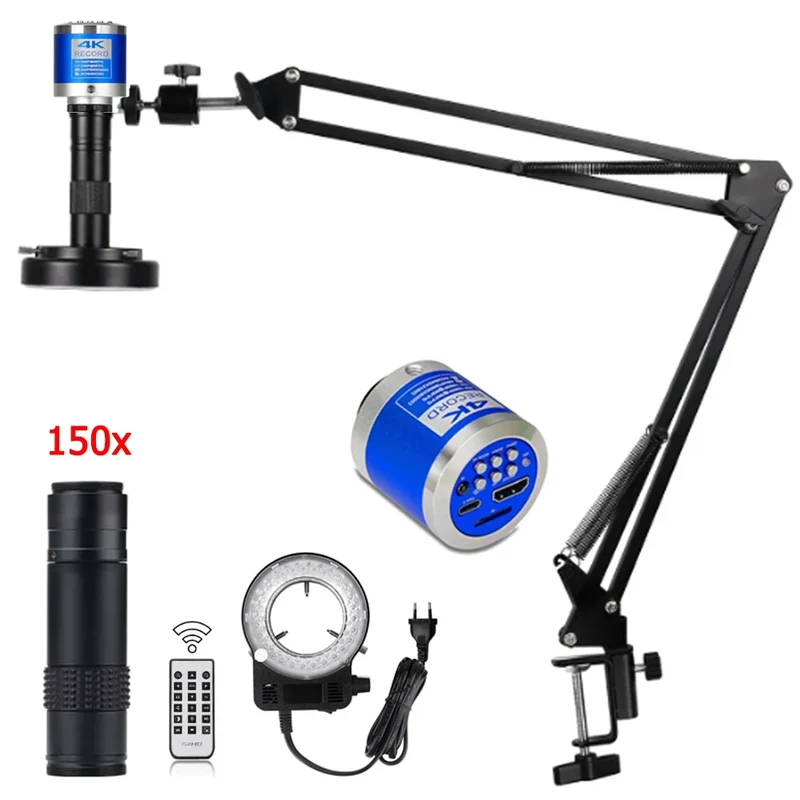 Microscope - Soldeer - Soldeerstation - Industrieel - 4K USB/HDMI - 150x Vergroting - Full HD Microscoop voor PCB Soldeerwerk & Smartphone Reparatie