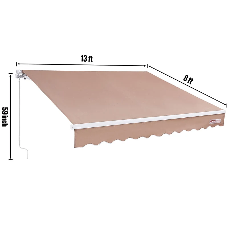 Zonneluifel - Zonnescherm - Zonneluifel Balkon - Luifel Zonnescherm - Handmatig Uittrekbaar - 400x250 cm - Waterafstotend Terrasscherm van Polyester – Zonwering voor Tuin - Deur of Raam