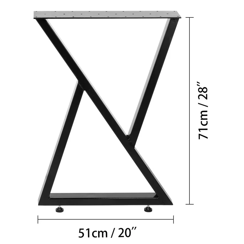 Tafelpoten - Tafel - Tafellopers - Industriële - Verstelbare - Metalen Meubelpoten - Antislip Stalen Poten voor Bureau of Salontafel - 28x20 inch - Set van 2