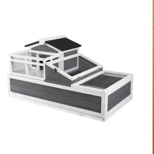 Houten - Verblijf - Schildpadden Verblijf - 3-Kamers - 112 x 65 x 61 cm - met Dak - Tortoise Habitat voor Binnen & Buiten – Groot Reptielenhok