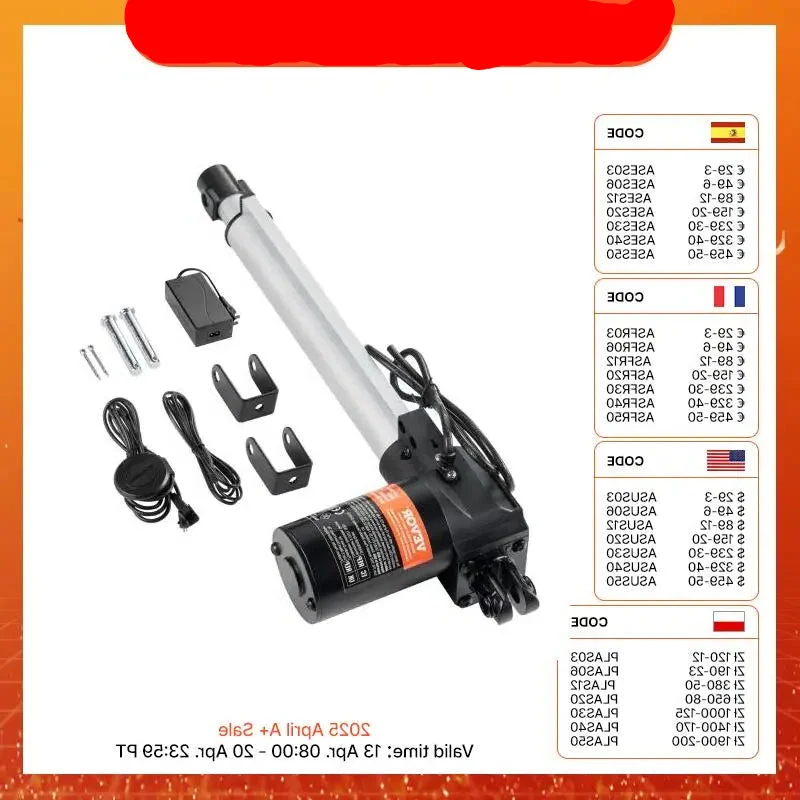 Lineaire Actuator - Elektrisch Lineair Motor - Controlemechanisme met IP44 - Bescherming voor - Thuisgebruik TV Sofa het Opheffen - 24V - 250mm - Silver/Black