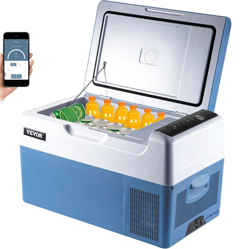 Auto koelkast - Draagbare kleine - Koelkast diepvriezer - Mini elektrische - Koeler voor het rijden reizen vissen outdoor - 22L compressor - Blauw