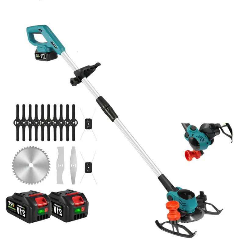 Handmaaier - Grasmaaier - Grastrimmer - Grasschaar - Grasmachine - 3000W - 6-Inch - Elektrische/Accu - Grastrimmer met 90° Verstelbare Kop – Tuingereedschap voor Precisiewerk - 21V/18V Compatibel - Inclusief 2x Accu