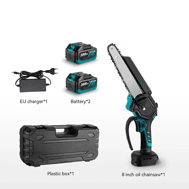 Kettingzaag - Snoeizaag - Takkenzaag - Handzaag - Draadloze - Elektrische - Mini - Brushless Motor – 8 Inch - Tuin- en Snoeizaag – Inclusief 2x 18V Accu