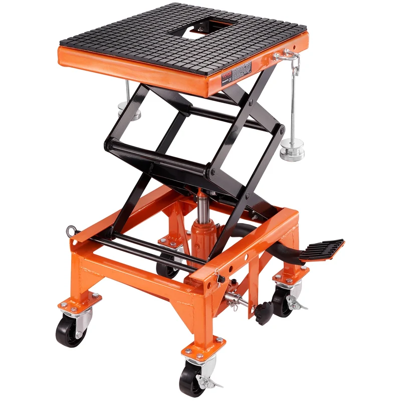 Motorlift - Motorfiets Schaarlift - Motorkrik - Motorheftafel - Krik - Garagekrik - Hydraulische Krik - 350 LBS - met breed platform en veiligheidspin - Elektrische - Verstelbare