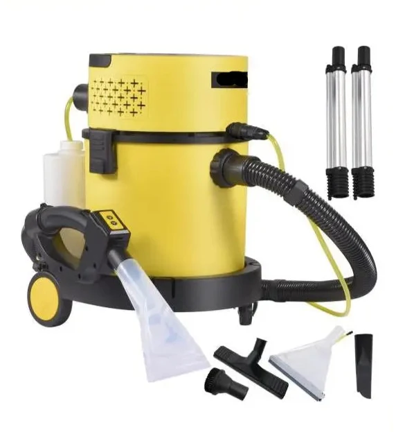 Nat Droogstofzuiger - Met Vlekkenreiniger - Tapijtreiniger met Afstandsbediening - 5 Borstels - Meubelreiniger Voor Thuis - Binnenplaats - Tapijtreiniger Machine - 4 in 1 - 1200W - Geel