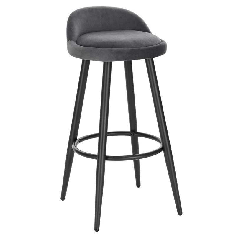 Barkruk Set van 2 - Stoel - Kleine stoel - Keukenstoel - 37,5 cm x 34 cm - Donkergris