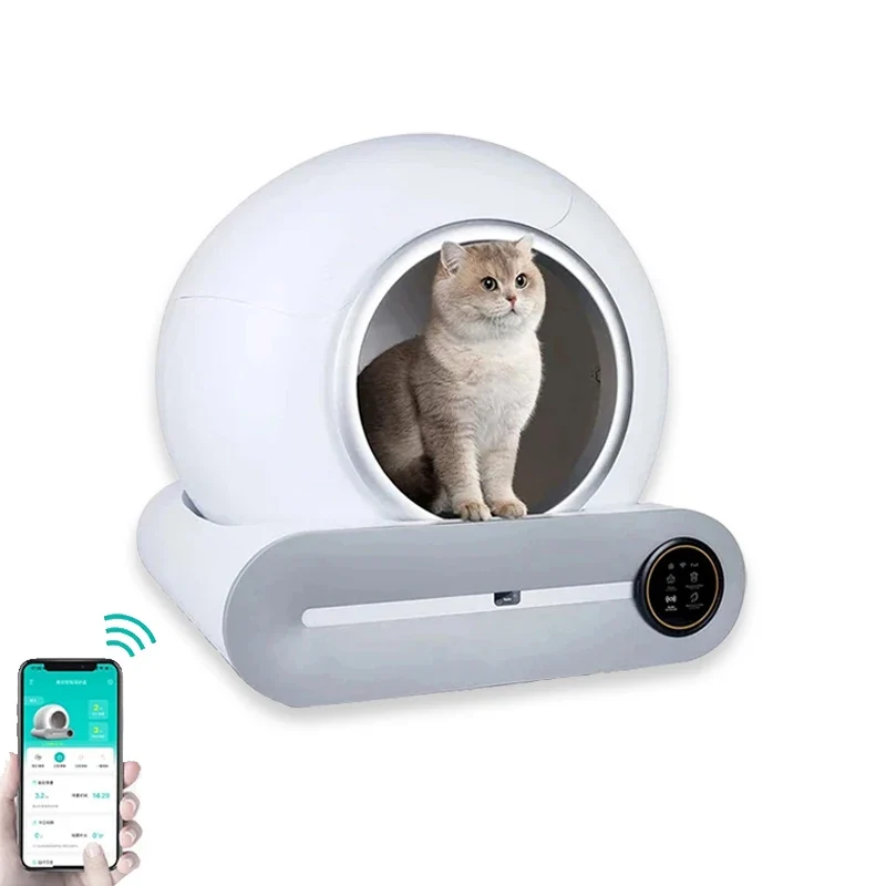Slimme Kattenbak - Zelfreinigende Kattenbak - Automatische Kattenbak - 65L - Kattenbak - Extra Grote - Geurcontrole - voor Katten - met App