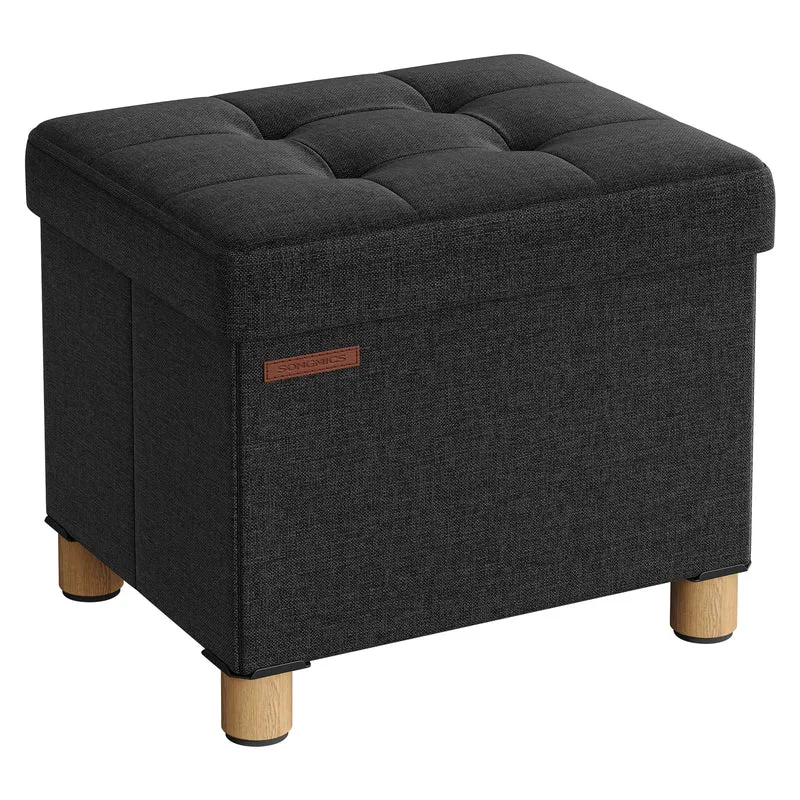 Kussenbox - Kruk - Bank - Opbergbox - Opbergruimte - 32 cm x 40 cm x 33,5 cm - Zwart