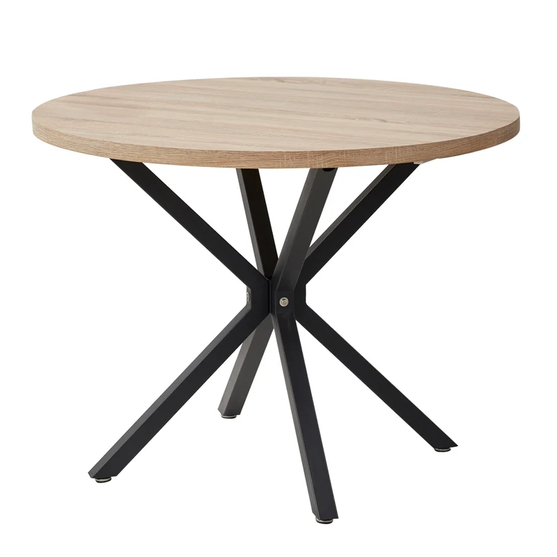 Salontafels - Tafel - Eettafel - Keukentafel - 76,5 cm x 54 cm - 100 diameter - Lichtbruin