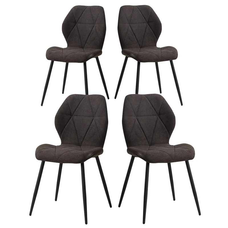 Eetkamerstoelset van 4 - Stoelen - Keukenstoel - Scandinavisch minimalistisch - Zwart
