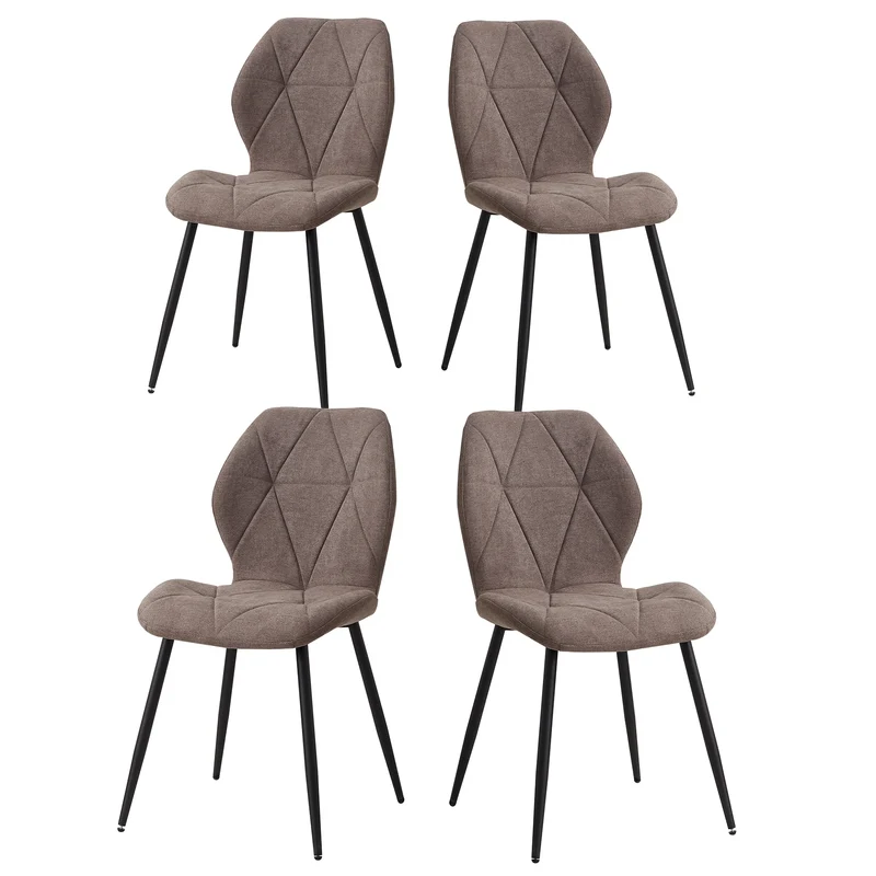 Eetkamerstoelset van 4 - Stoelen - Keukenstoel - Scandinavisch minimalistisch - Kastanjebruin