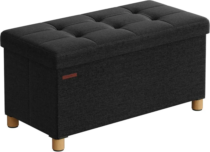 Slaapkamerbank - Slaapkamerorganizer - Kruk - Opbergdoos - Opbergruimte - 38cm x 38cm x 38cm - Zwart