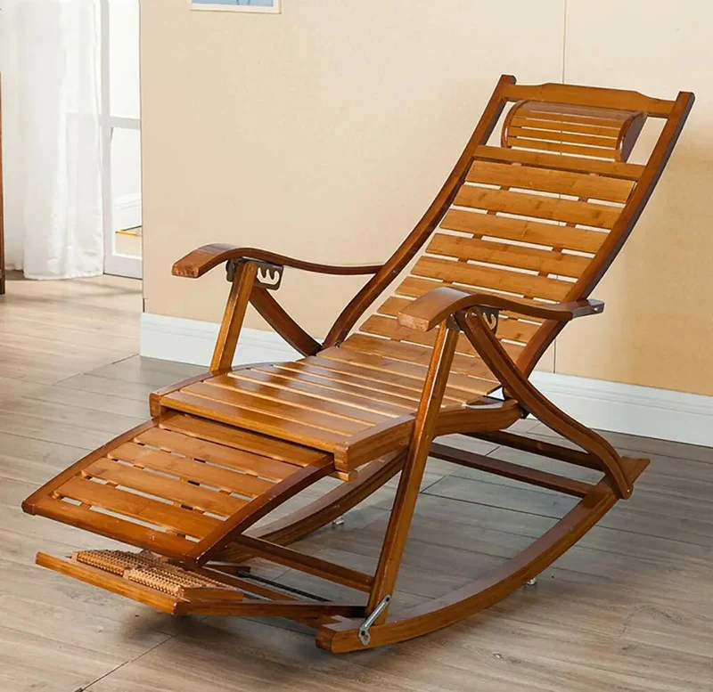 Bamboe Schommelstoel – Schommelstoelen - Schommelstoel Volwassenen - Draagbaar - en Opvouwbaar - Relaxfauteuil - Lounge Stoel - 200kg Capaciteit